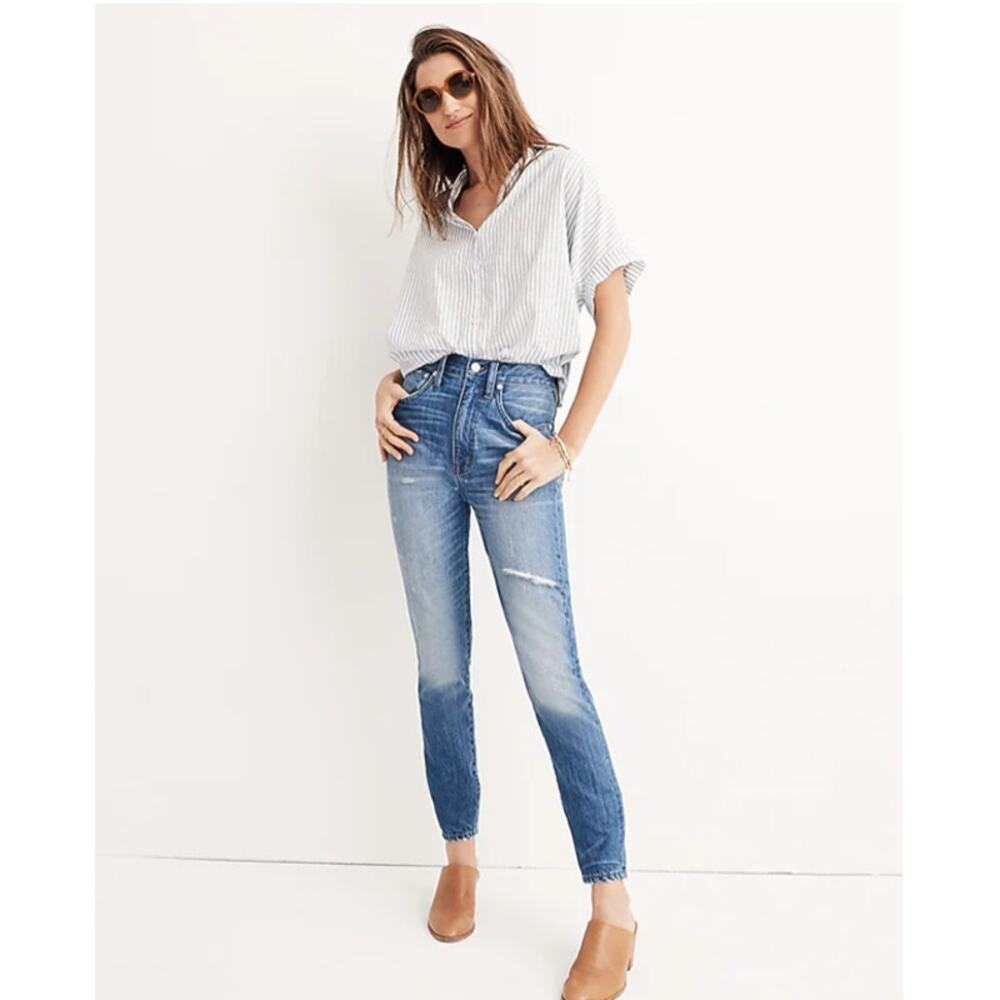 Madewell Rigid Skinny Jeans Women's 27 High Rise Distressed